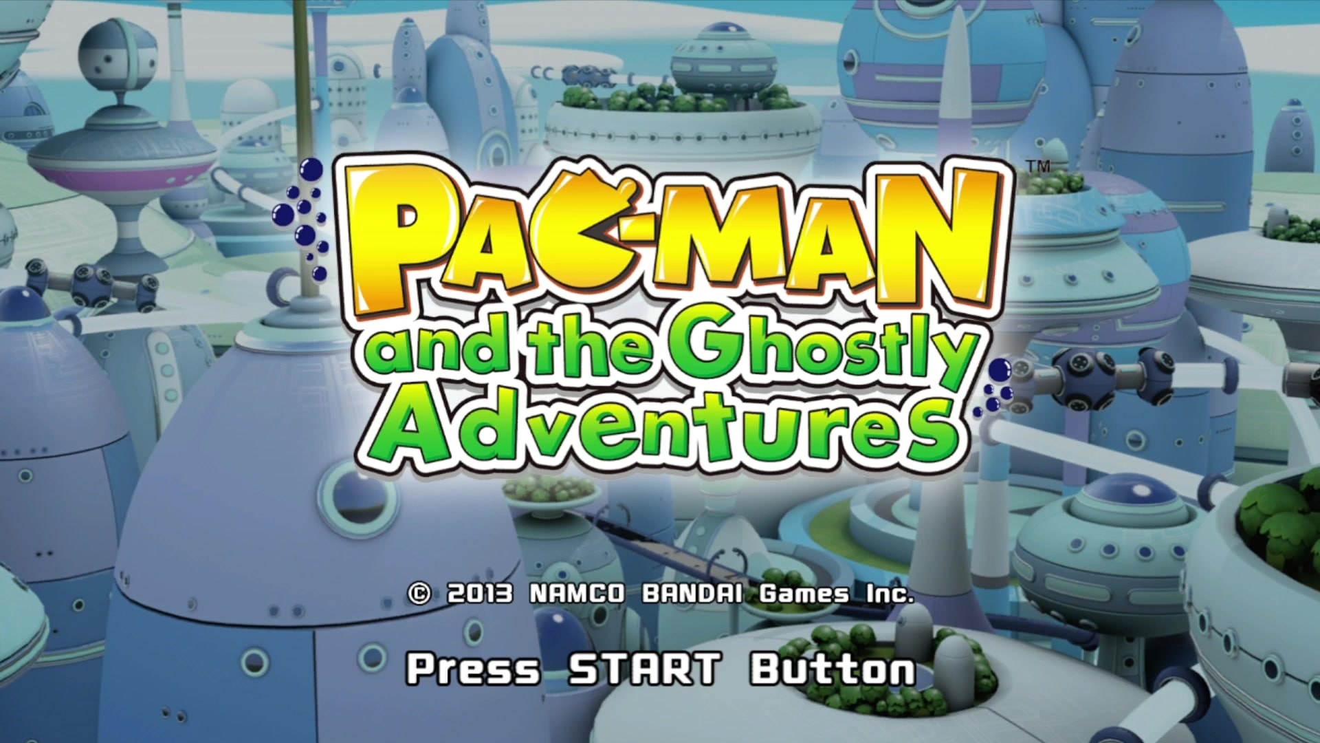 Pac-Man and the Ghostly Adventures title screen for Xbox 360